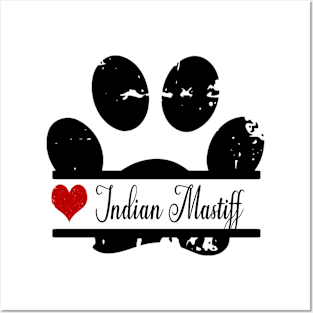 Indian Mastiff dog paw print Posters and Art